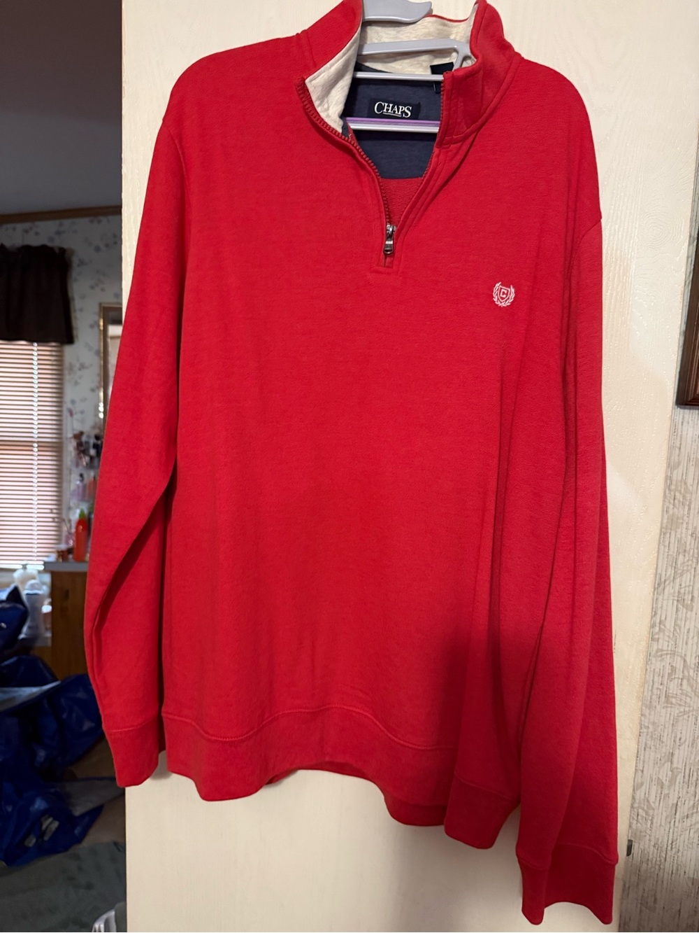 Chaps Men’s Bright Red Quarter-Zip Sweater
